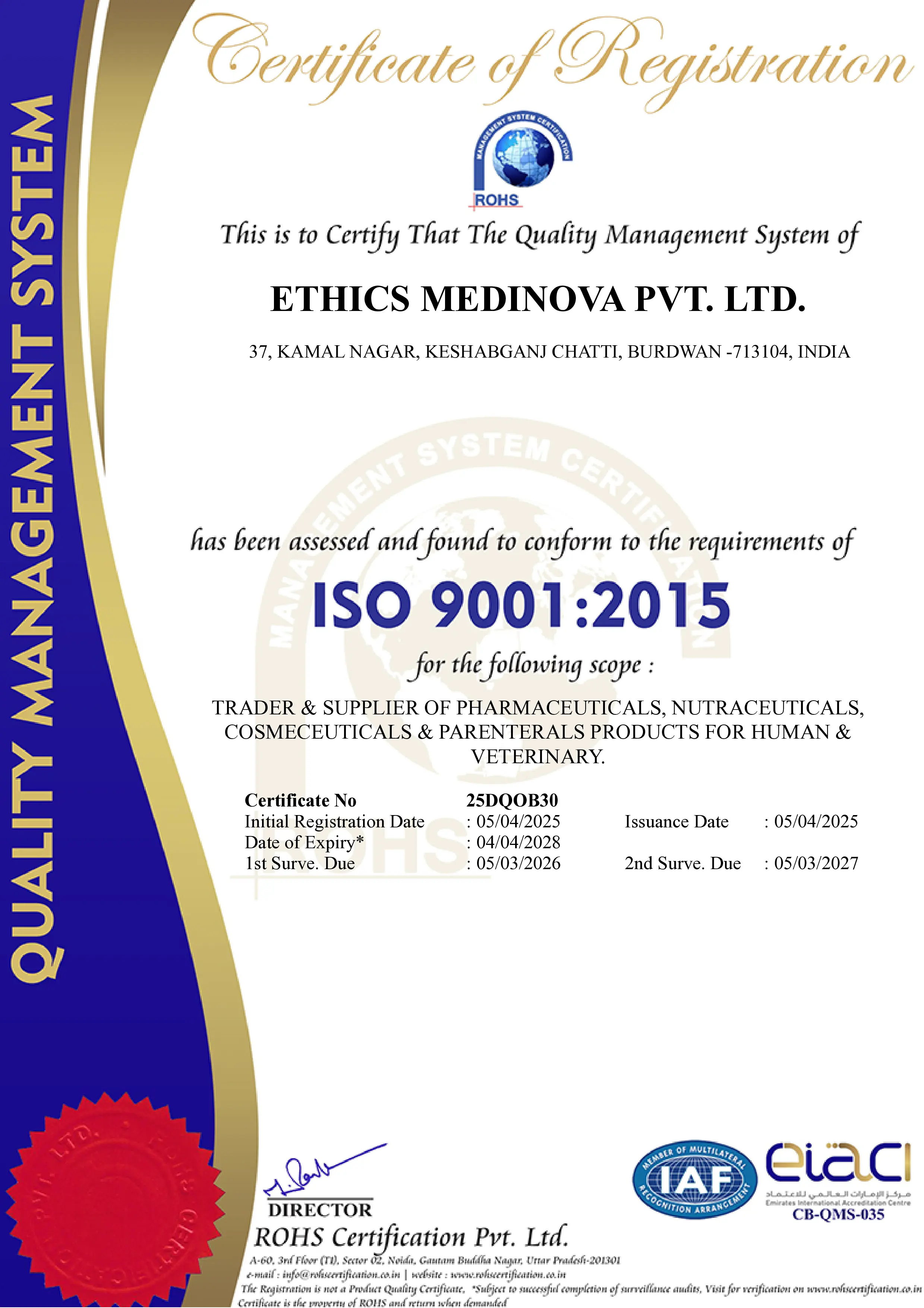 ISO Certificate